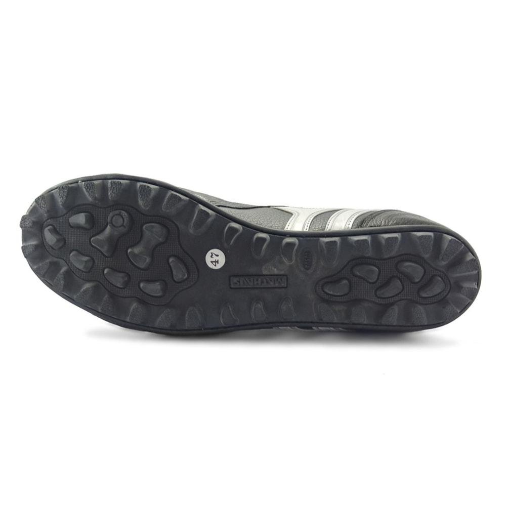 Chuteira Society Mathaus Veneza Couro Adulto Tamanhos Especiais Preto/Vermelho 4