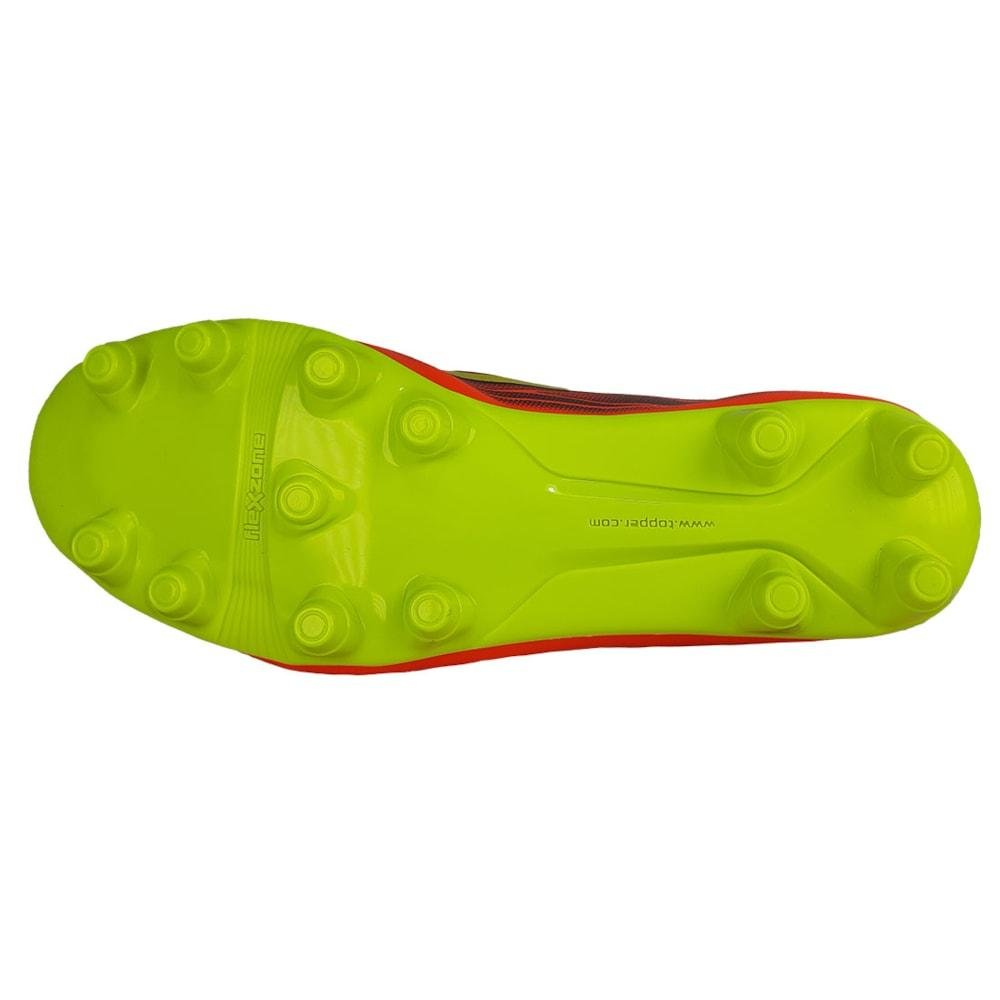 Chuteira de Campo Topper Slick V Infantil Laranja/Amarelo 3