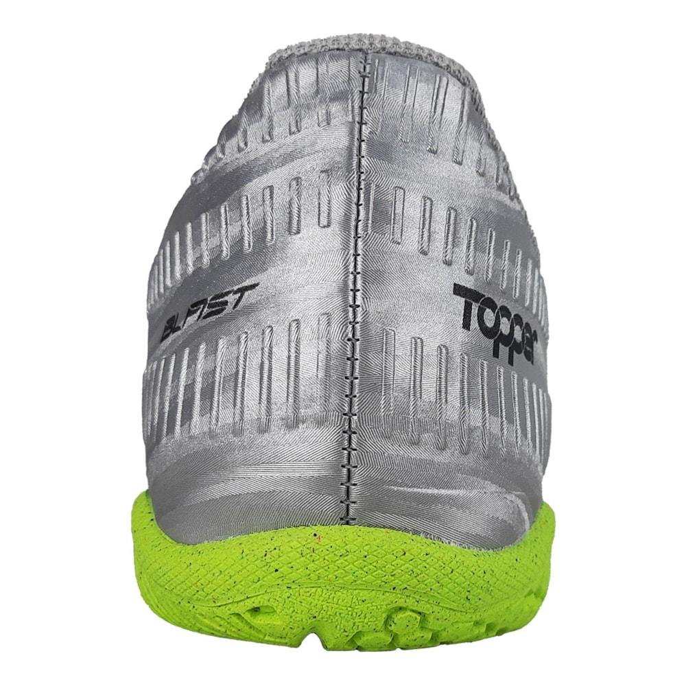 Chuteira Futsal Topper Blast Unissex Prata/Verde 5