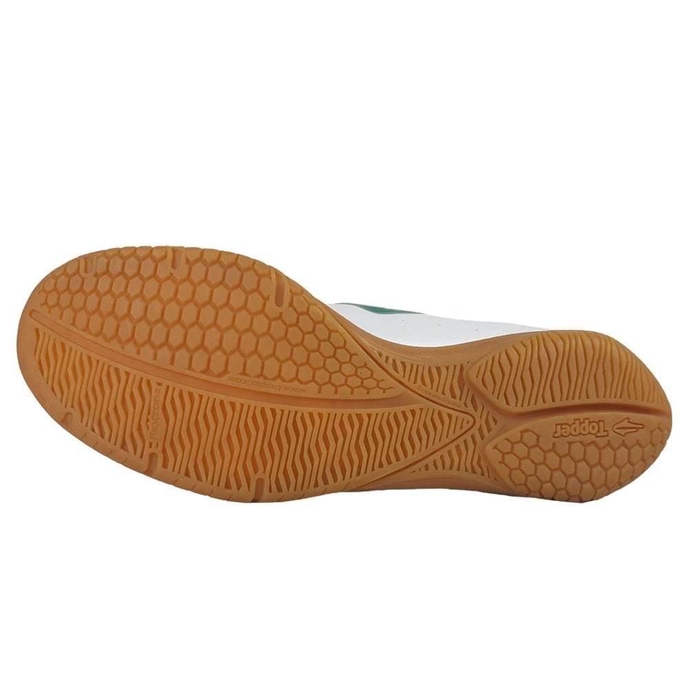 Chuteira Futsal Topper Boleiro Unissex Branco/Verde 3