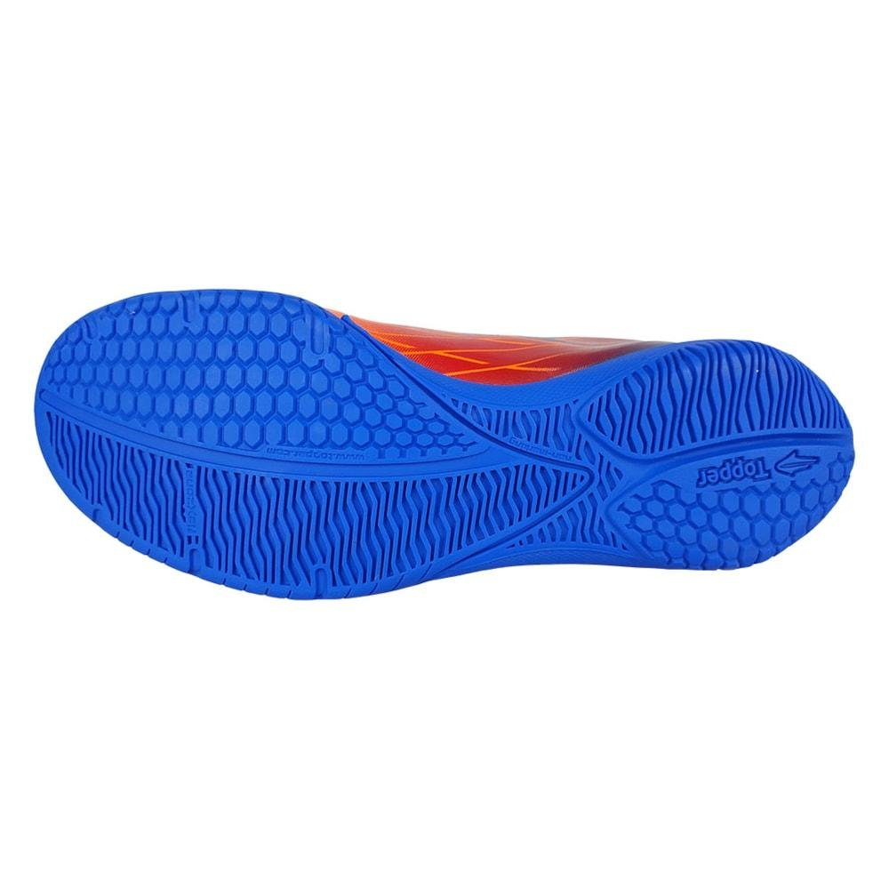 Chuteira Futsal Topper Extreme IV Adulto Laranja/Azul 3