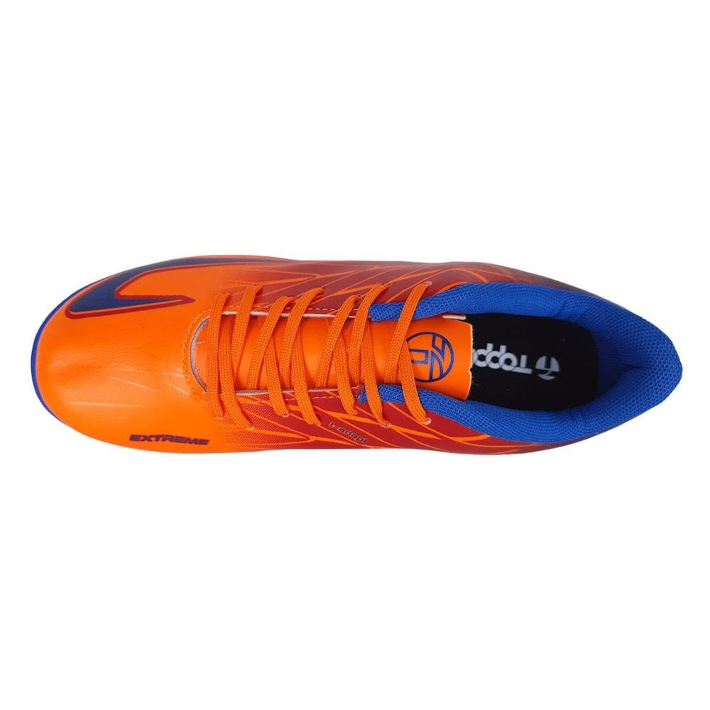 Chuteira Futsal Topper Extreme IV Adulto Laranja/Azul 4