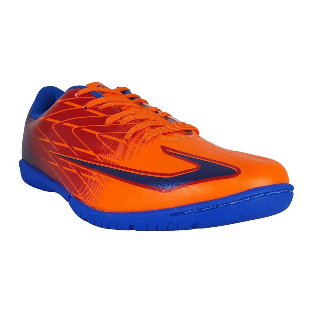 Chuteira Futsal Topper Extreme IV Adulto Laranja/Azul 5