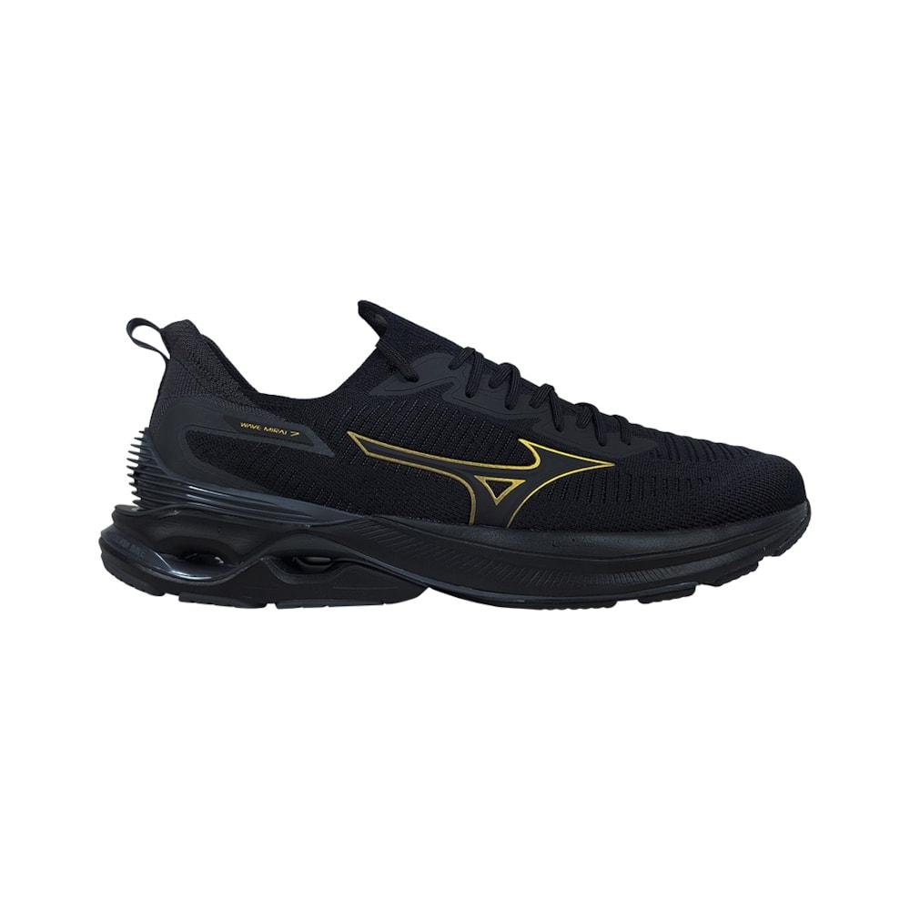 Tenis Mizuno Wave Mirai 7 Masculino Preto/Dourado 7