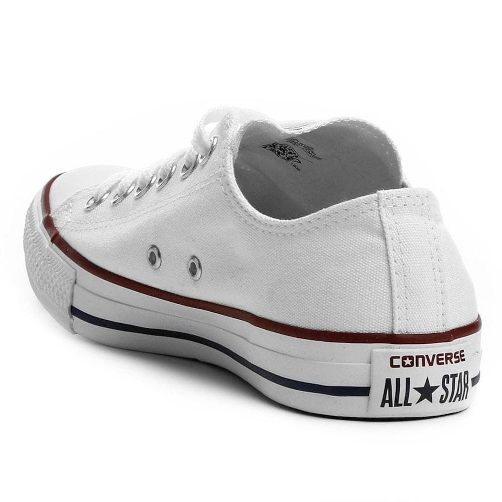 Tenis All Star Converse Chuck Taylor Lona Adulto Branco Branco 12