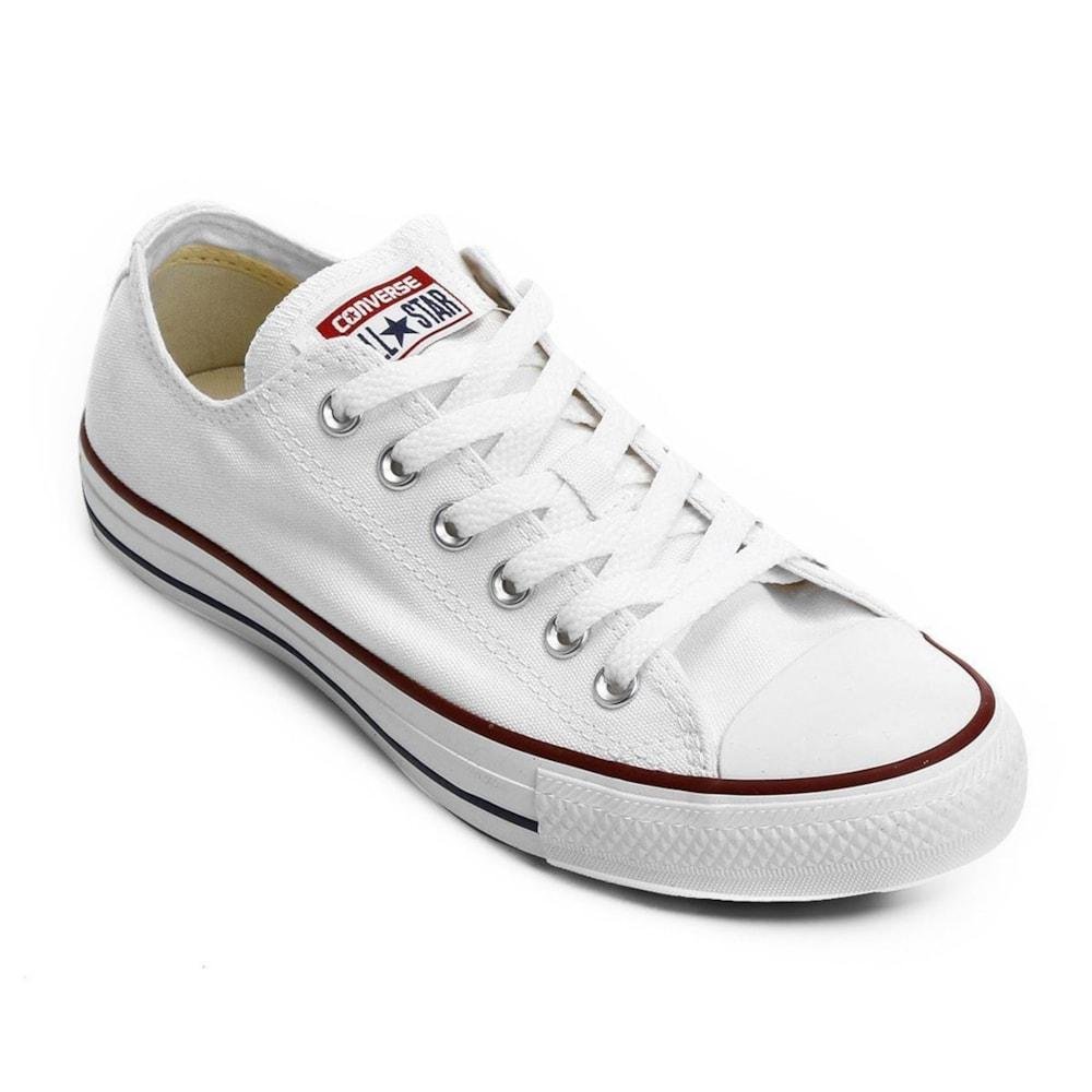 Tenis All Star Converse Chuck Taylor Lona Adulto Branco Branco 9