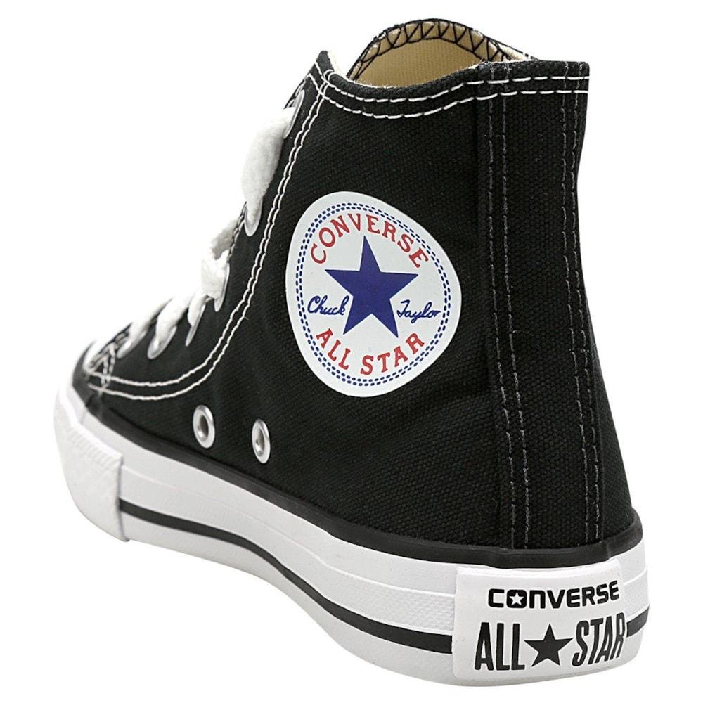 Tenis All Star Converse Chuck Taylor Preto Cano Médio Infantil Preto/Laranja 4