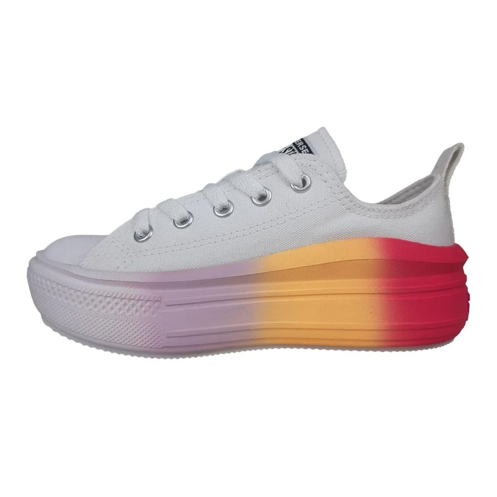 Tênis All Star Converse Move Plataforma Infantil Branco/Roxo 2