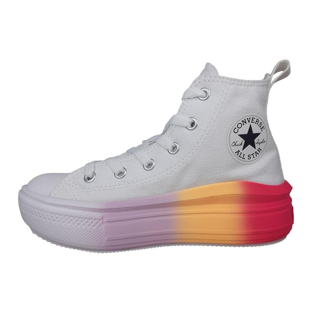 Tênis All Star Converse Move Cano Médio Plataforma Infantil Branco/Roxo 2