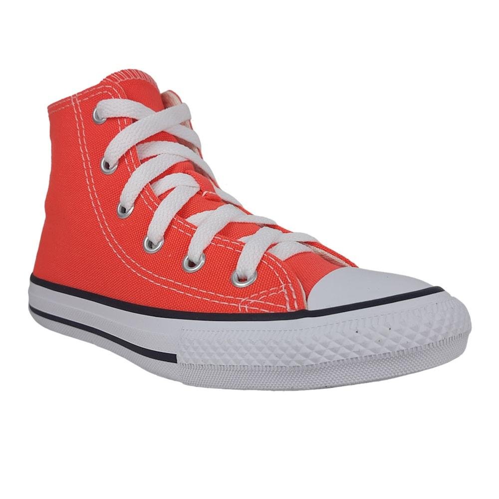 Tênis Converse All Star Cano Médio Lona Infantil Laranja/Preto 5