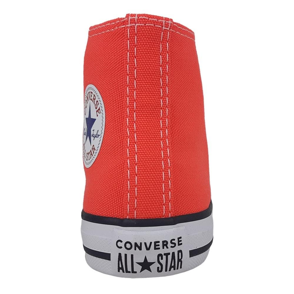 Tênis Converse All Star Cano Médio Lona Infantil Laranja/Preto 6