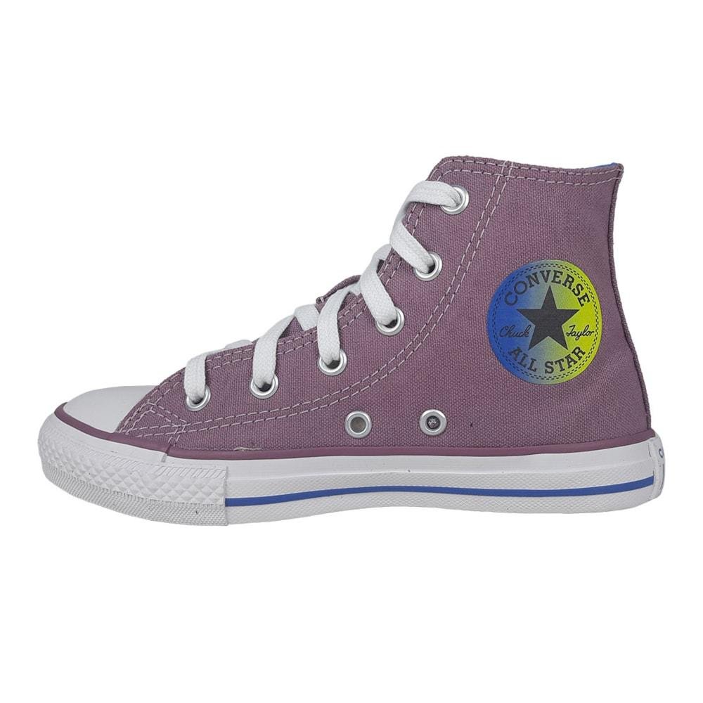 Tênis Converse All Star Cano Médio Lona Infantil Roxo/Azul 2