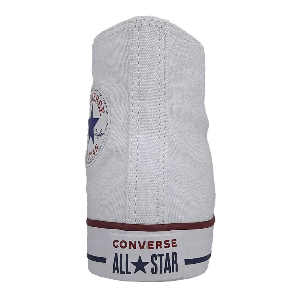 Tênis Converse All Star Cano Médio Lona Unissex Branco/Vermelho 2