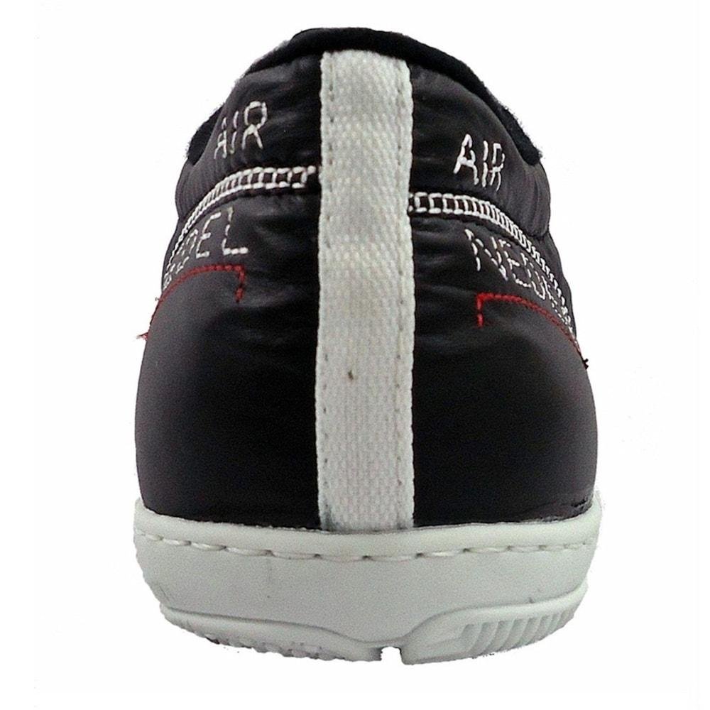 Chuteira Futsal Nedel Couro Adulto Preto Preto/Vermelho 11