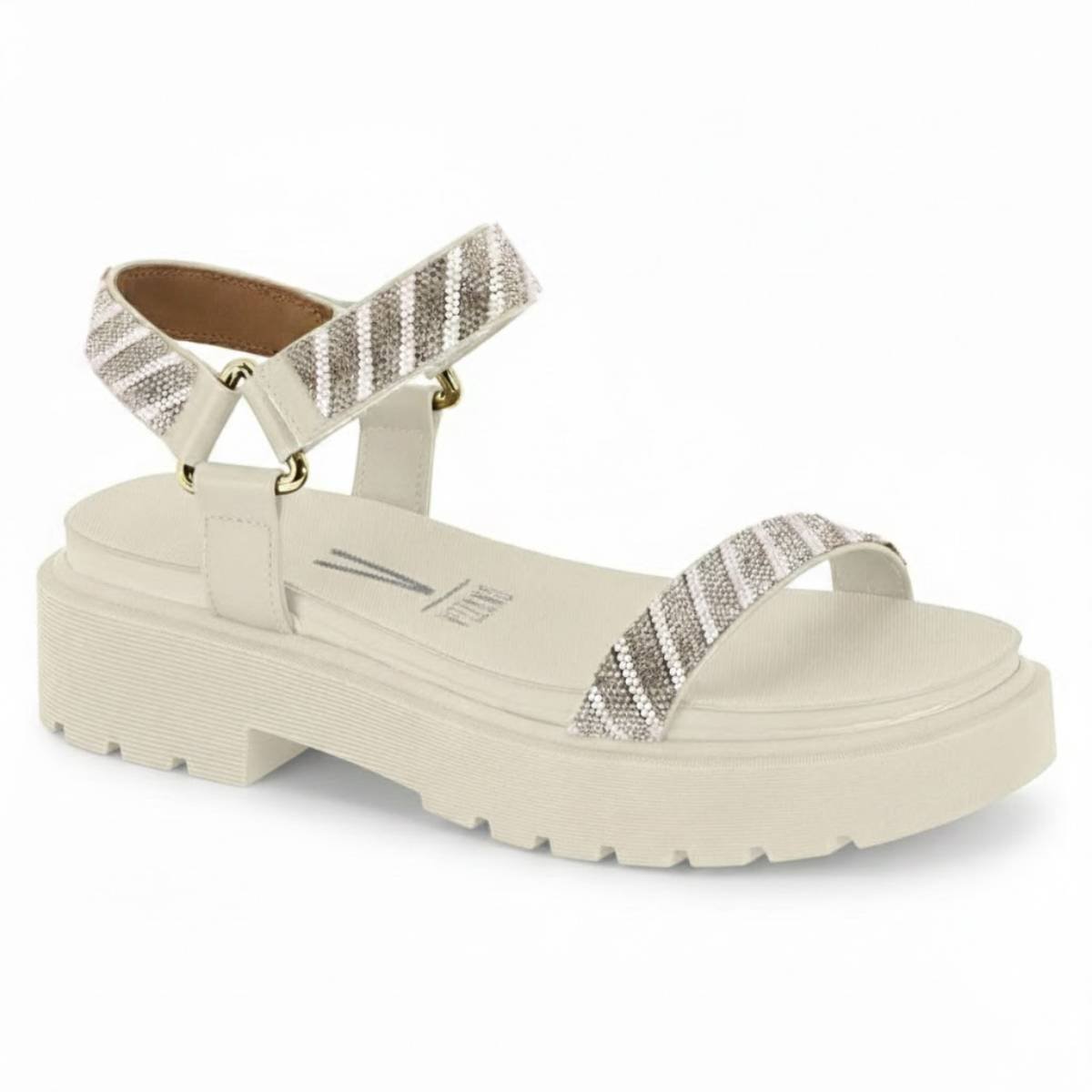 Sandalia Feminina Vizzano Papete Plataforma Tratorada Strass Confortavel Original