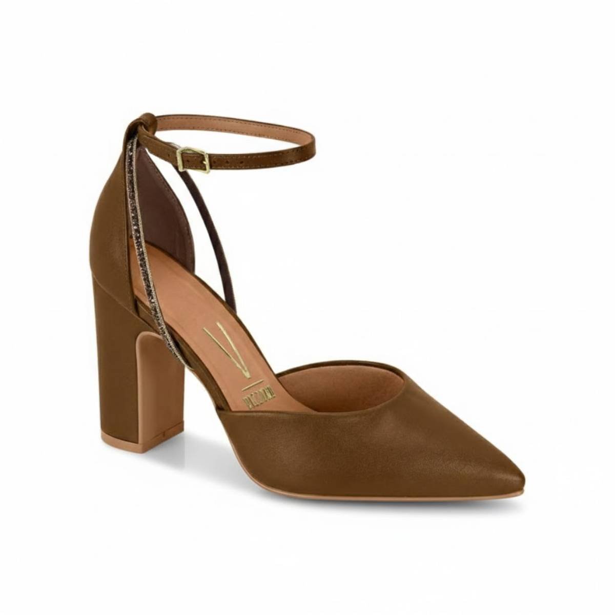 Sapato Vizzano Feminino Scarpin Salto Bloco Grosso Confortavel Original