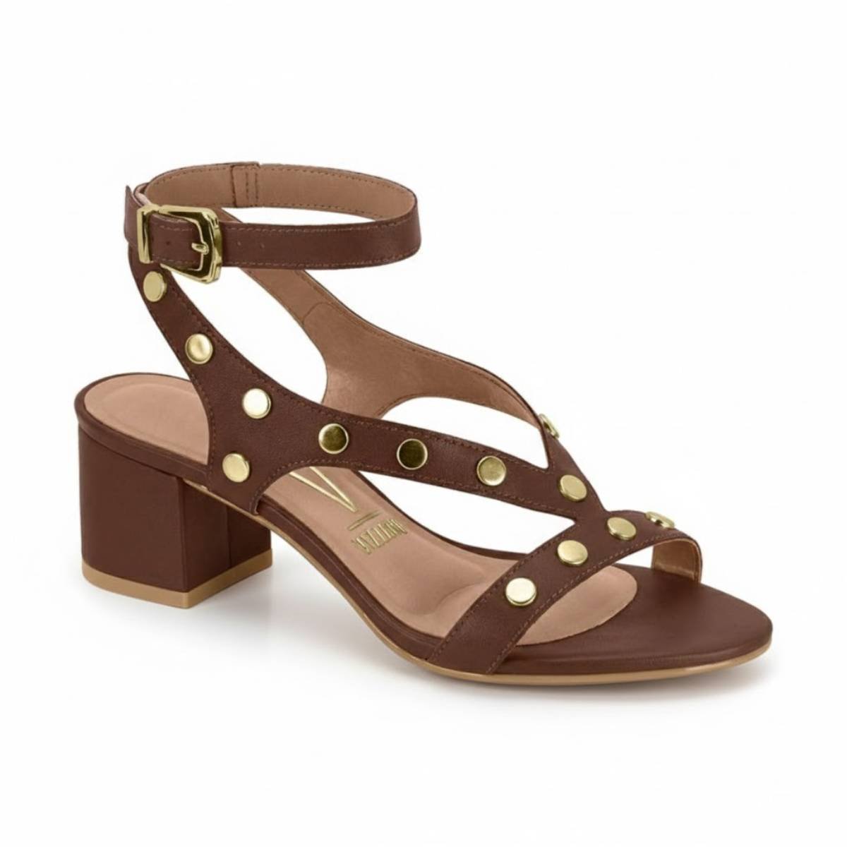 Sandalia Feminina Vizzano Casual Salto Grosso Baixo Confortavel Original