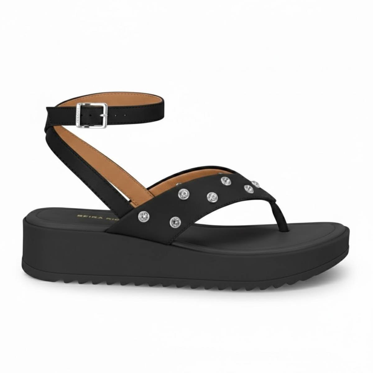 Sandalia Feminina Papete Vizzano Flatform Estilo Casual Confortavel Original Preto 2