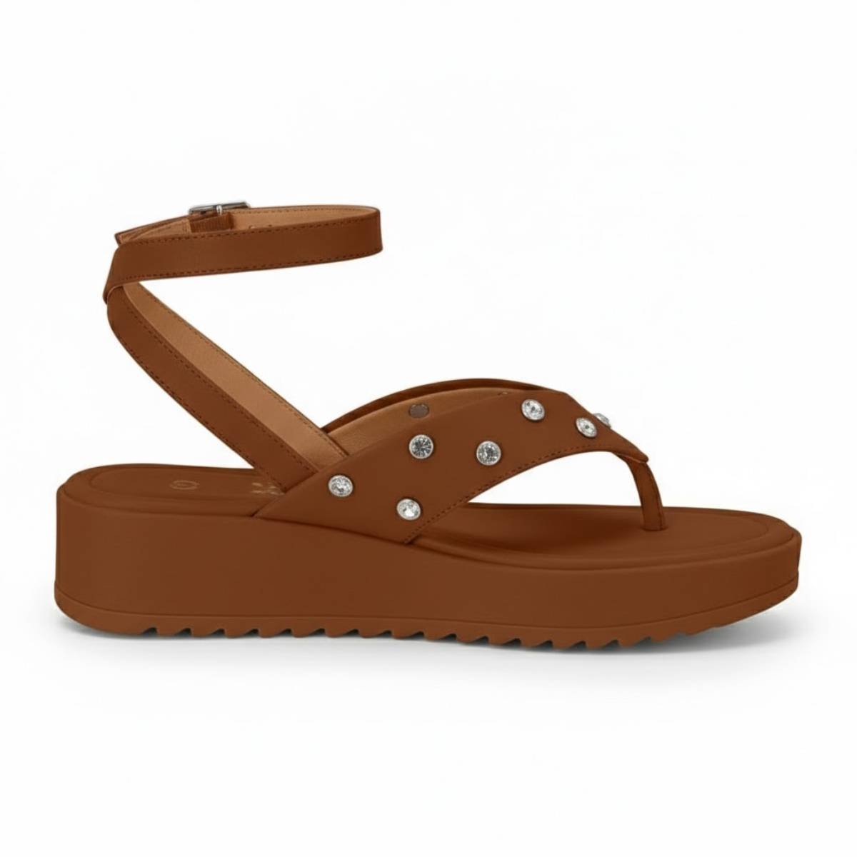 Sandalia Feminina Papete Vizzano Flatform Estilo Casual Confortavel Original Marrom 2