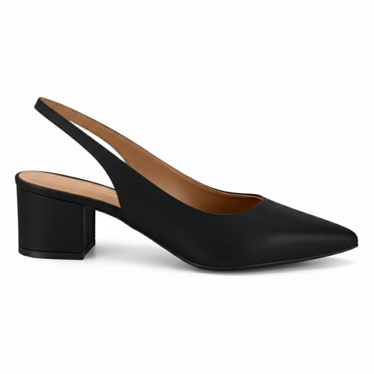 Sapato Feminino Vizzano Scarpin Slingback Casual Confortavel Original Preto 2