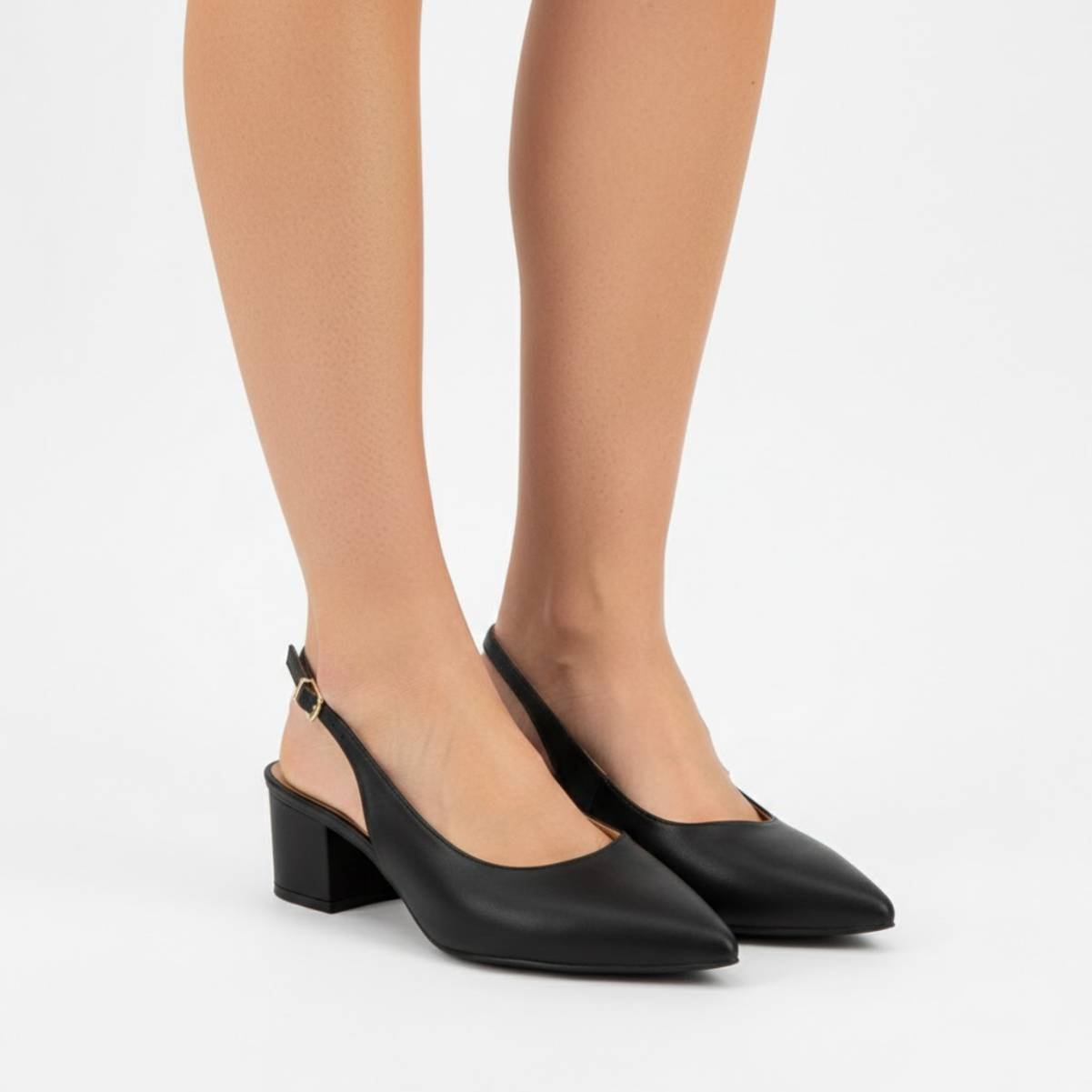 Sapato Feminino Vizzano Scarpin Slingback Casual Confortavel Original Preto 3
