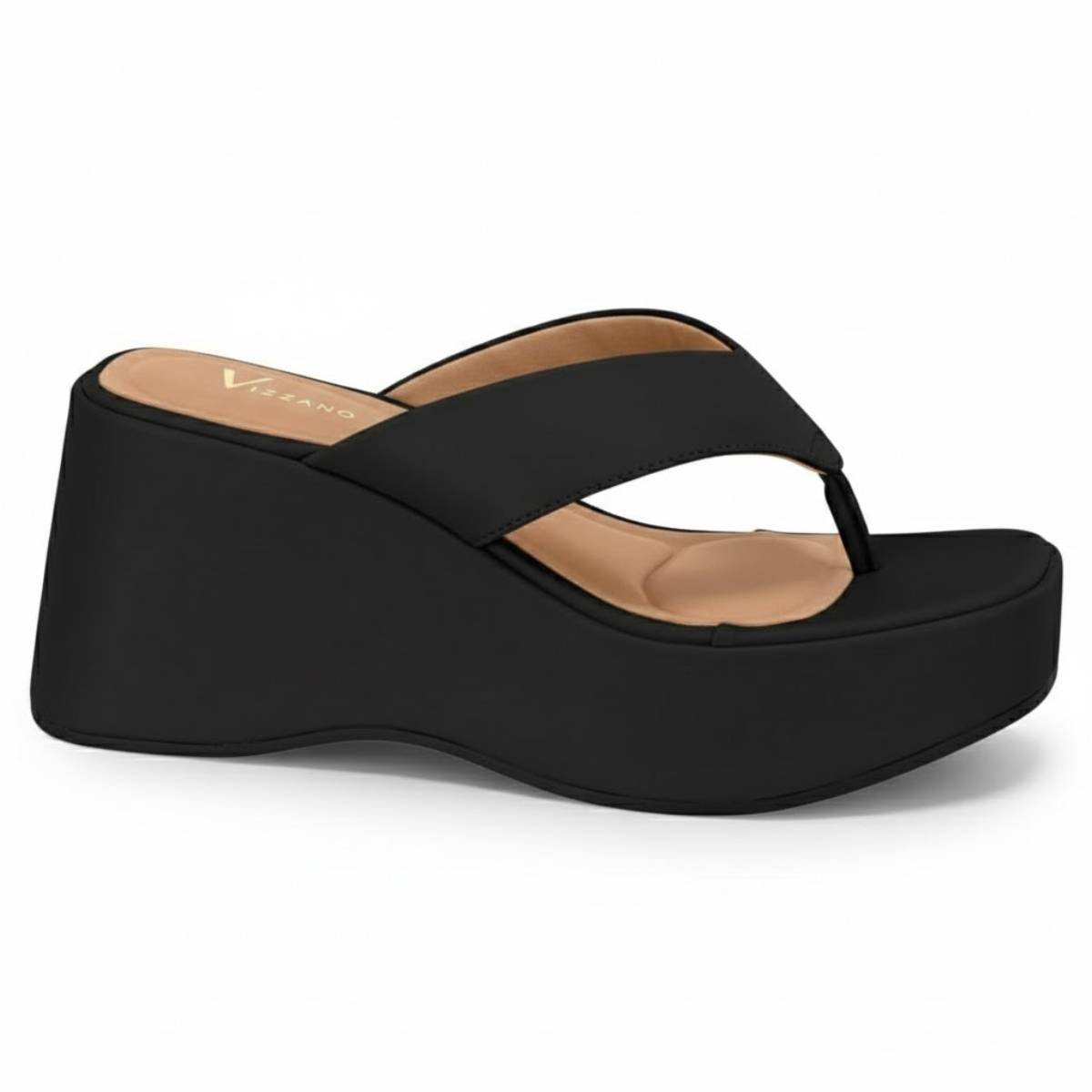 Tamanco Feminino Vizzano Plataforma Salto Alto Anabela Confortavel Original Preto 2