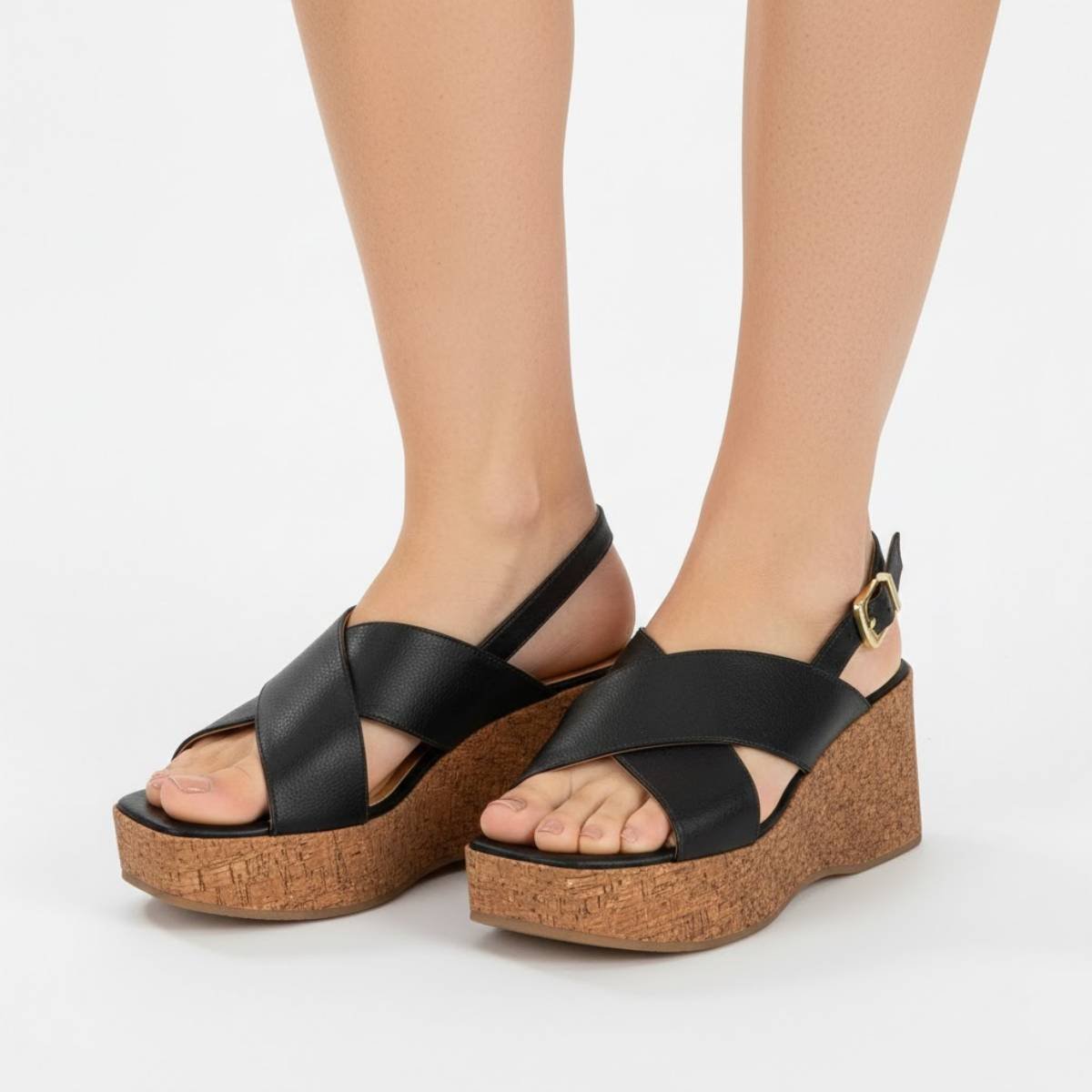 Sandalia Feminina Vizzano Plataforma Tamanco Confortavel Original Preto 3