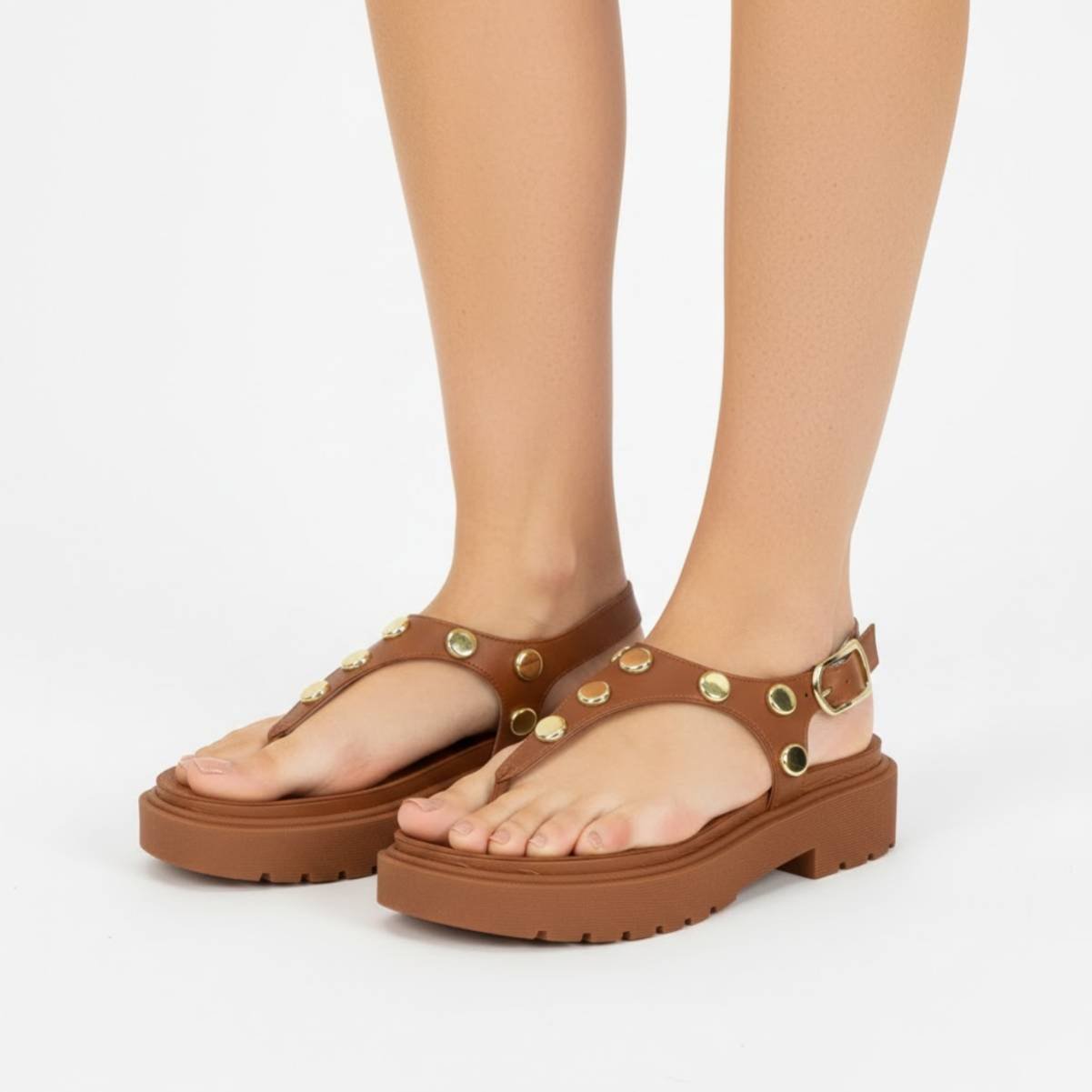 Sandalia Feminina Vizzano Flatform Casual Confortavel Original Marrom 3