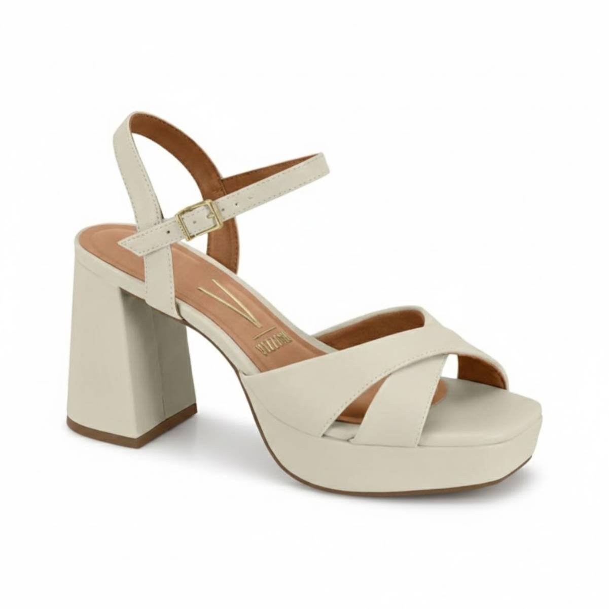 Sandalia Feminina Vizzano Fivela Salto Alto Confortavel Original