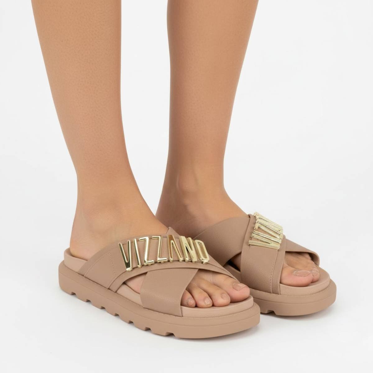 Chinelo Feminino Vizzano Tiras Tratorado Confortavel Original Bege 4
