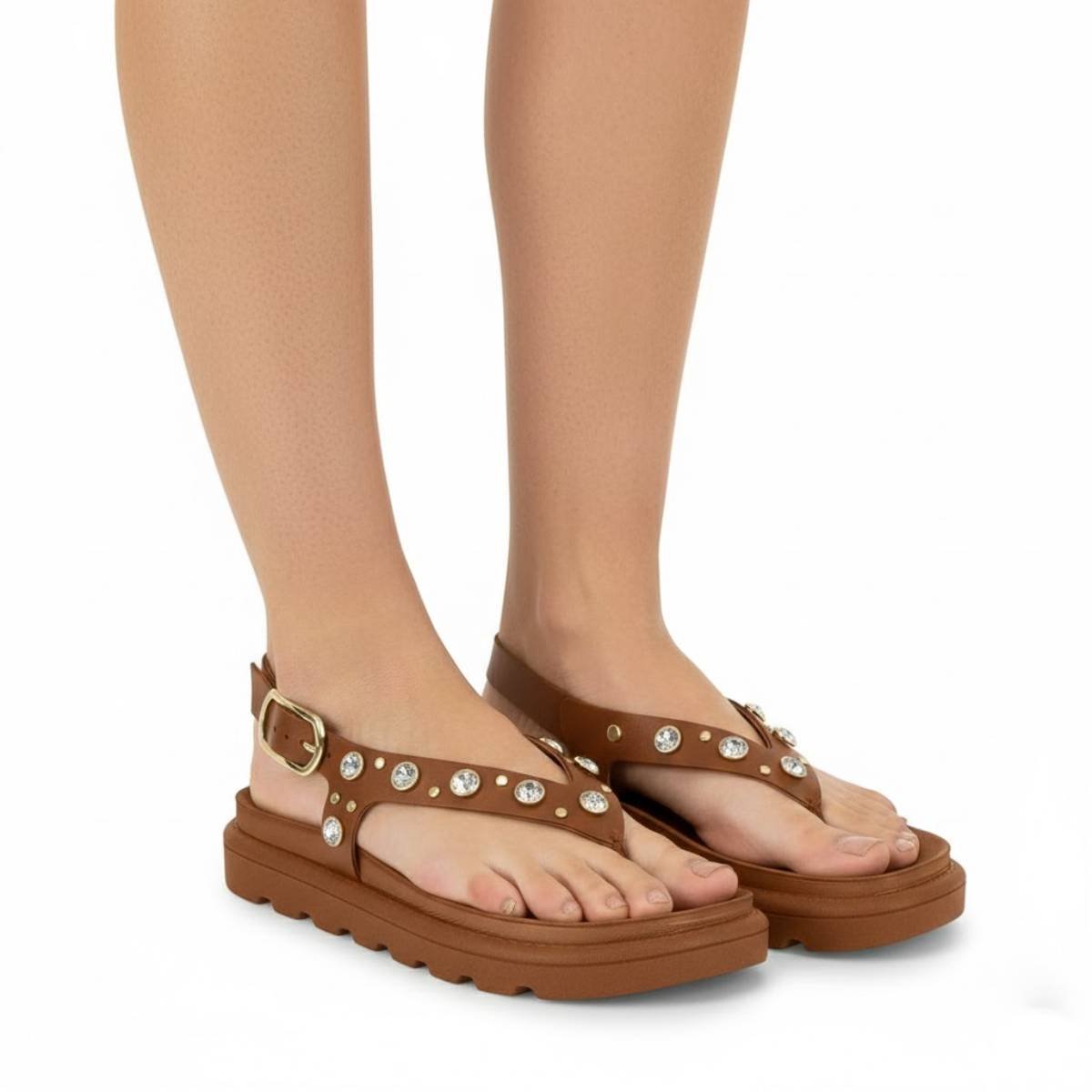 Sandalia Feminina Vizzano Papete Fivela Casual Confortavel Original Marrom 3