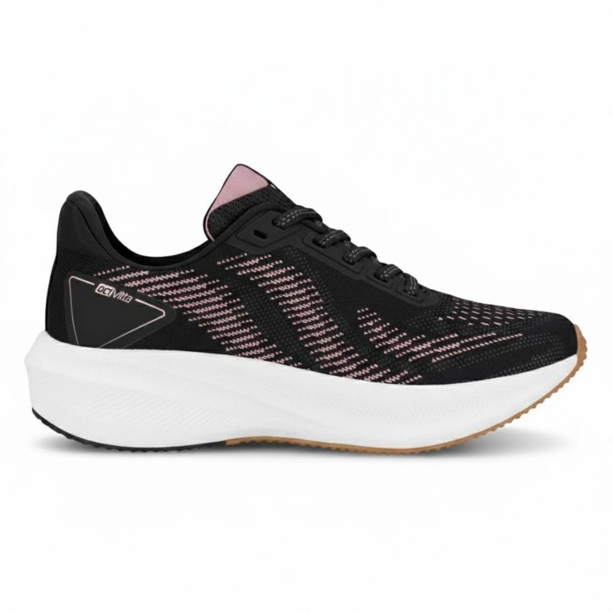 Tenis Feminino Actvitta Esportivo Caminhada Academia Confortavel Original Preto/Rosa 2