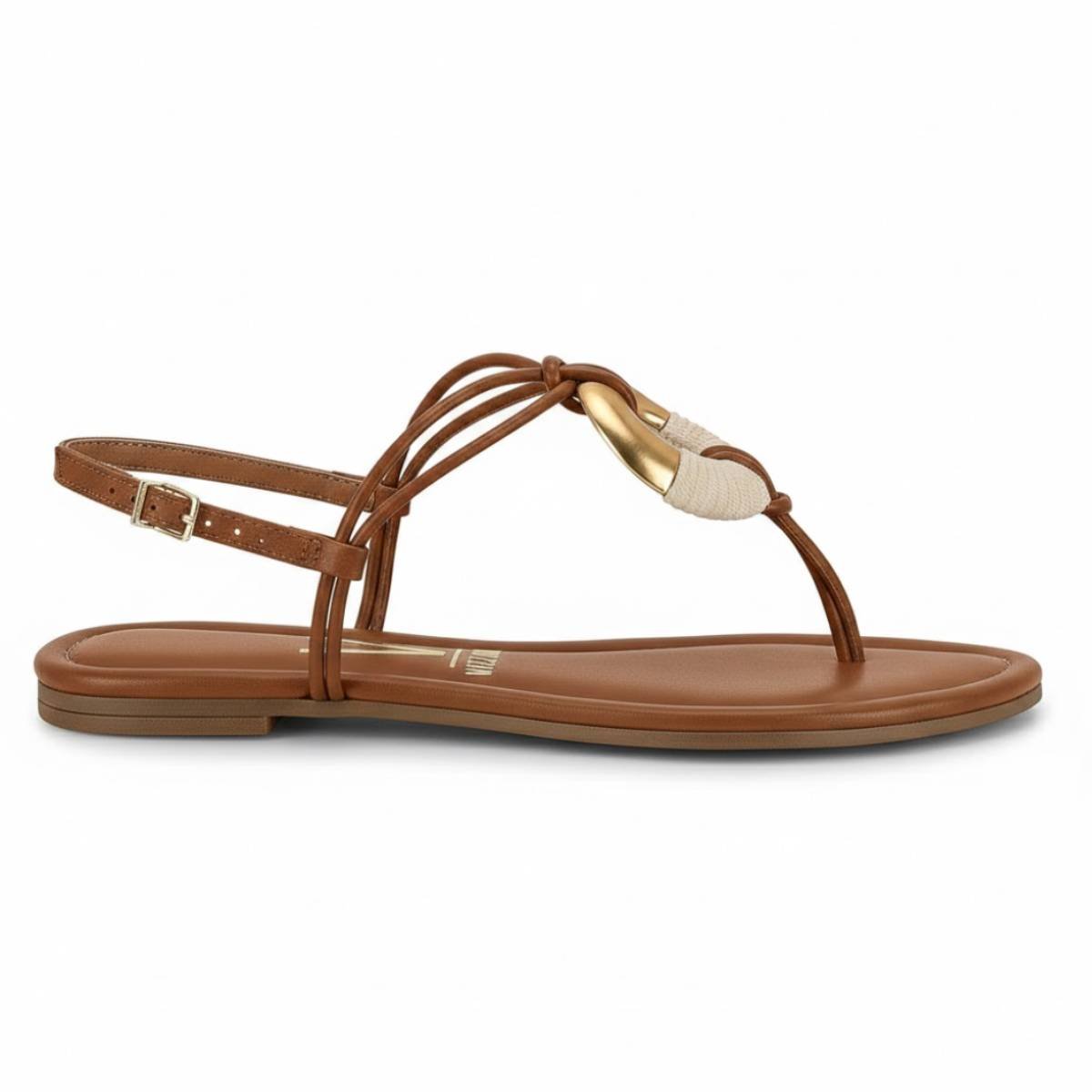 Sandalia Vizzano Rasteira Fivela Casual Confortavel Original Marrom 2