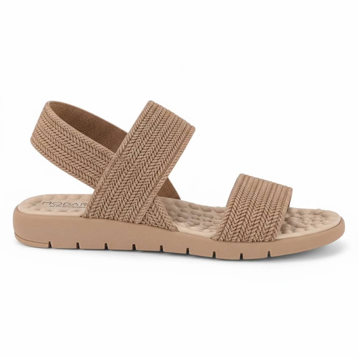 Sandalia Modare Feminino Ultraconforto Esporao Elastico Confortavel Original Bege 2