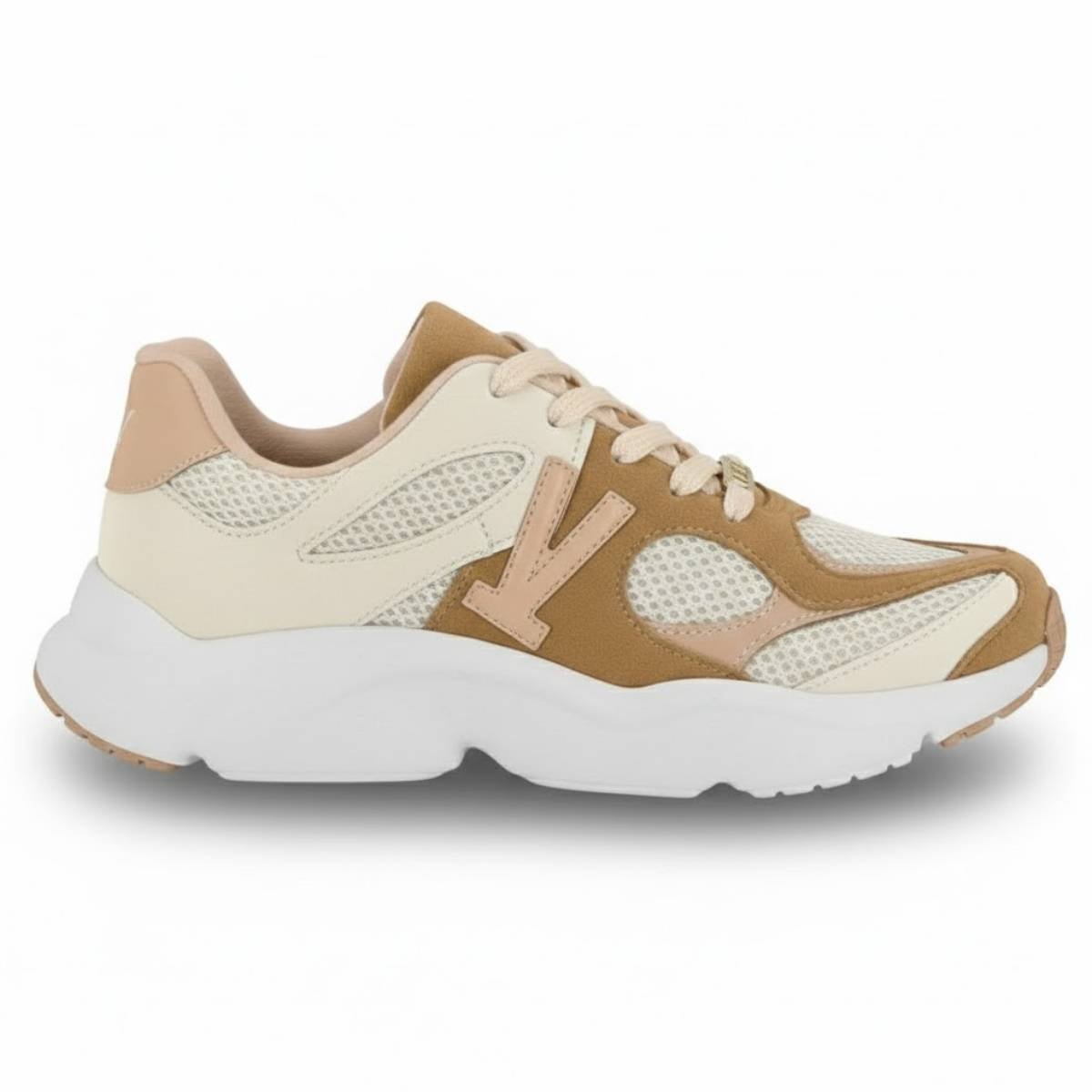 Tenis Vizzano Sneaker Casual Feminino Confortavel Original Bege 2