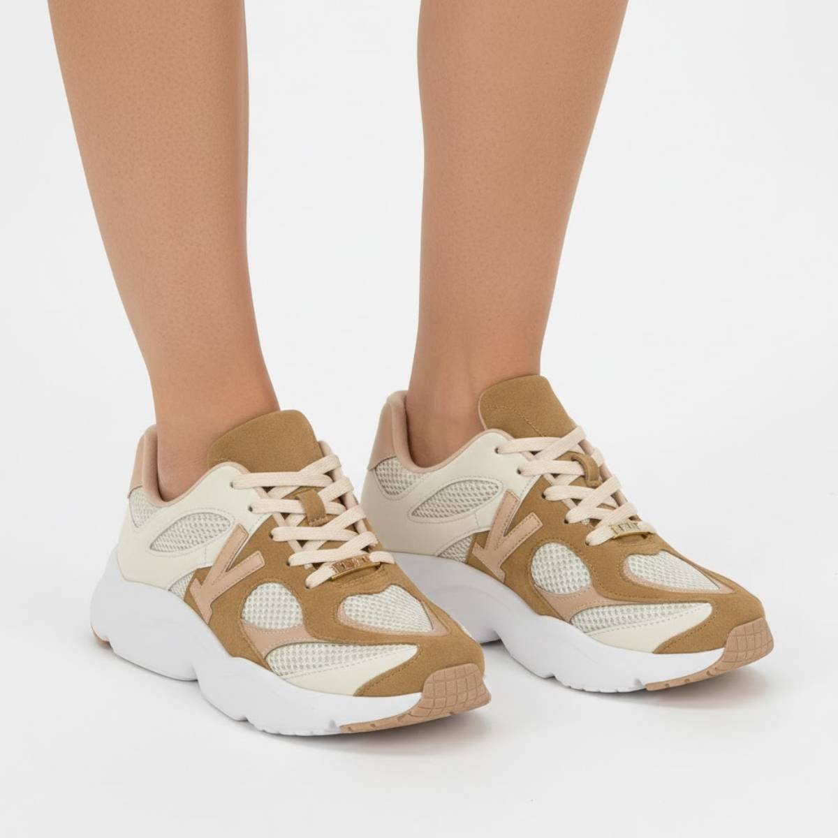 Tenis Vizzano Sneaker Casual Feminino Confortavel Original Bege 3