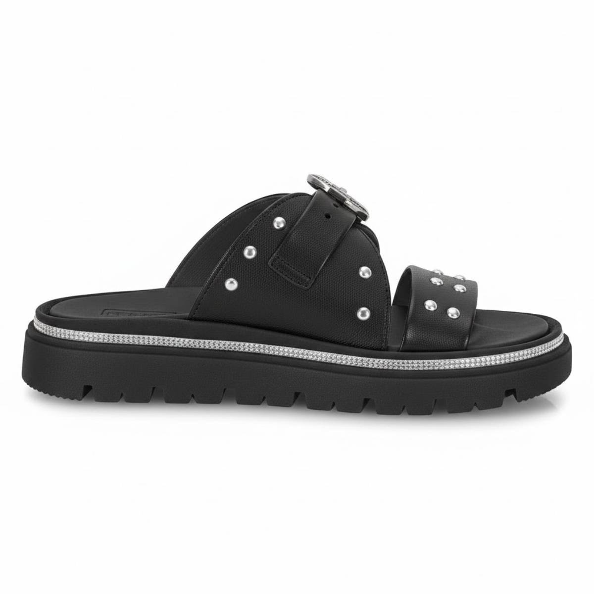 Sandalia Moleca Papete Slide Feminino Confortavel Original Preto 2