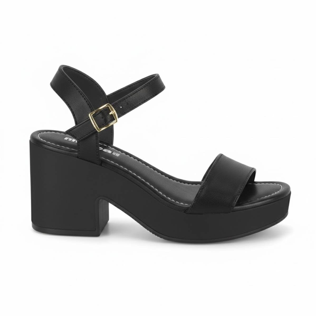 Sandalia Moleca Salto Alto Fivela Feminina Confortavel Original Preto 2