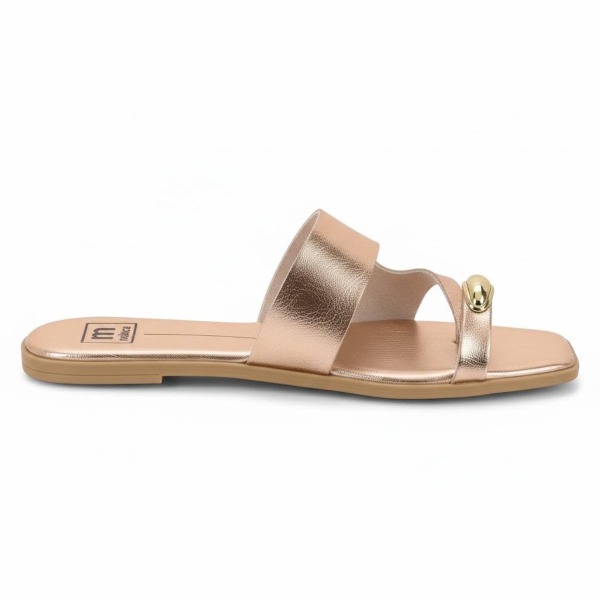 Sandalia Moleca Rasteira de Dedo Casual Confortavel Original Dourado 2