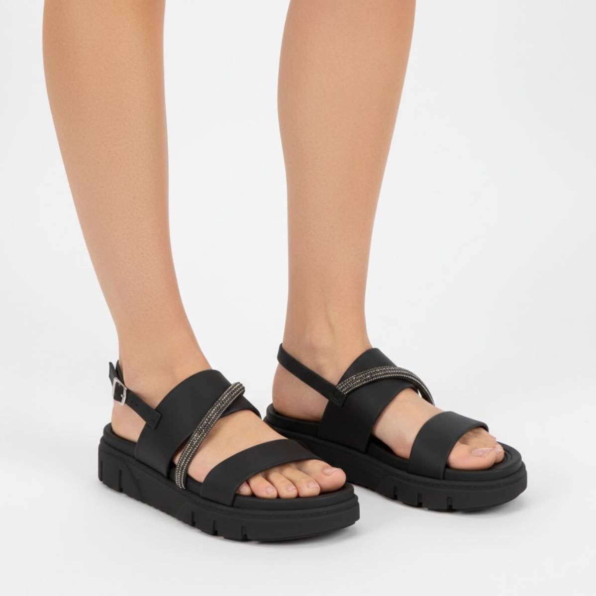 Sandalia Moleca Papete Tratorada Fivela Feminina Preto 3
