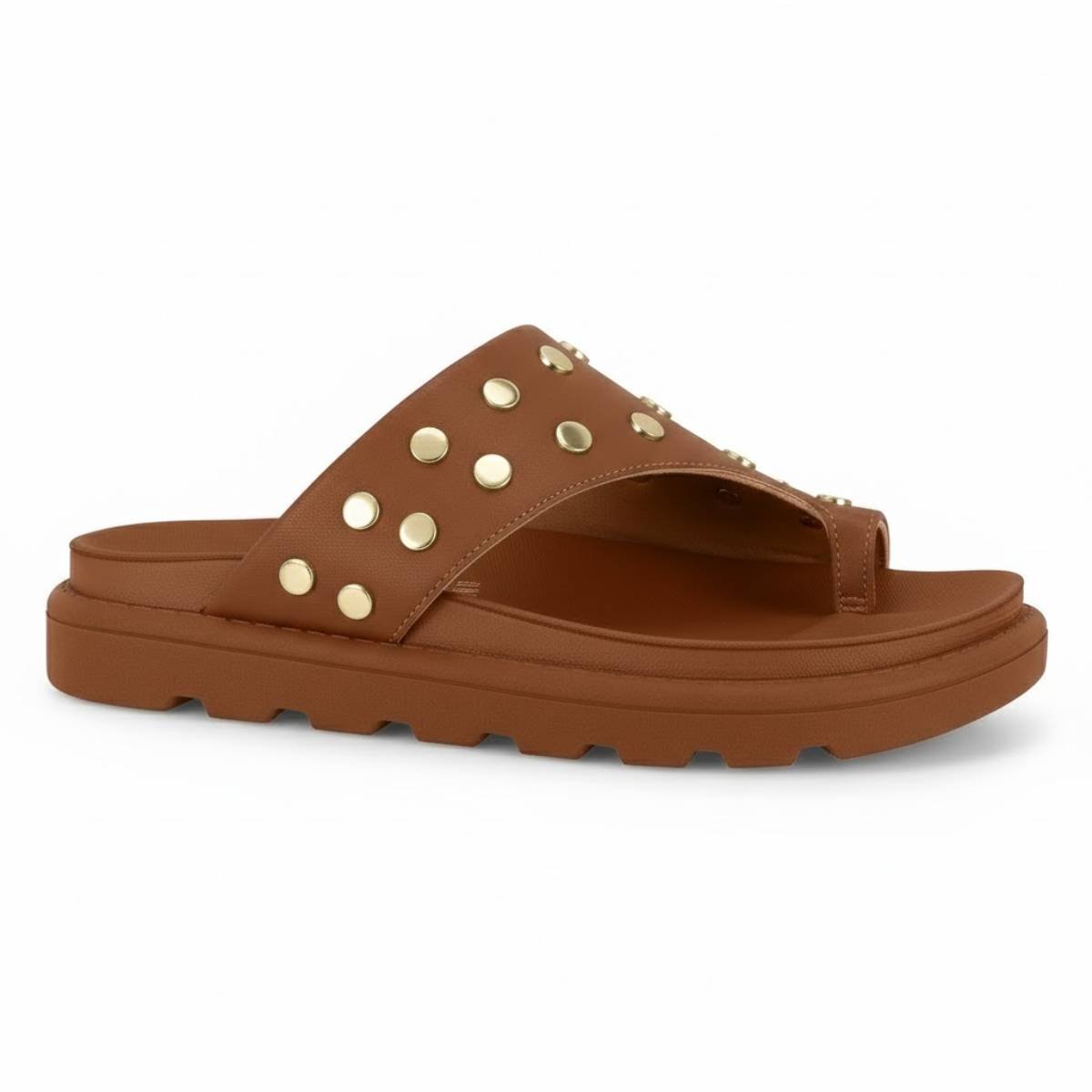 Sandalia Vizzano Casual Slide de Dedo Feminino Confortavel Original Mocca 2