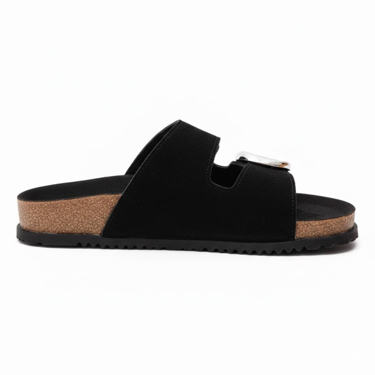 Sandalia Feminina Papete Fivela Slide Confortavel Original Preto 2