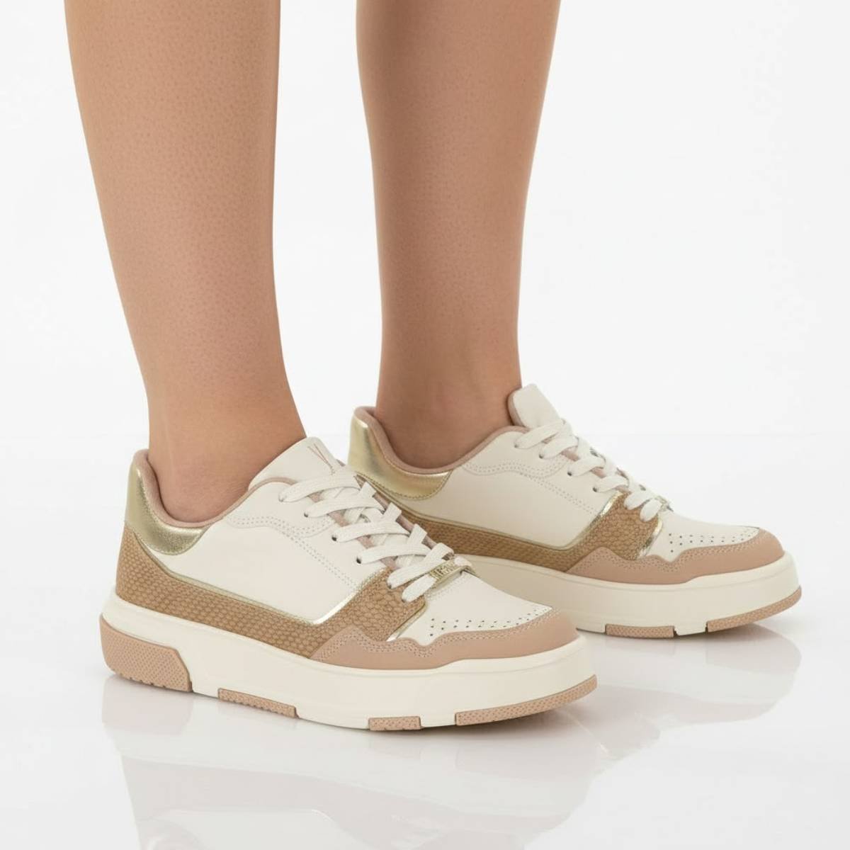 Tenis Feminino Vizzano Casual Chunky Confortavel Original Bege 3