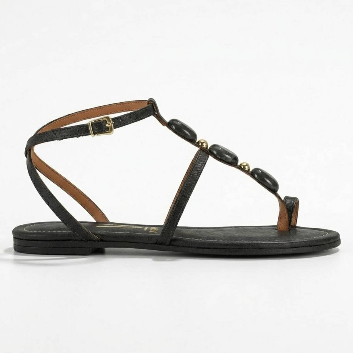 Sandalia Feminina Vizzano Casual Fivela Rasteirinha de Dedo Confortavel Original Preto 2