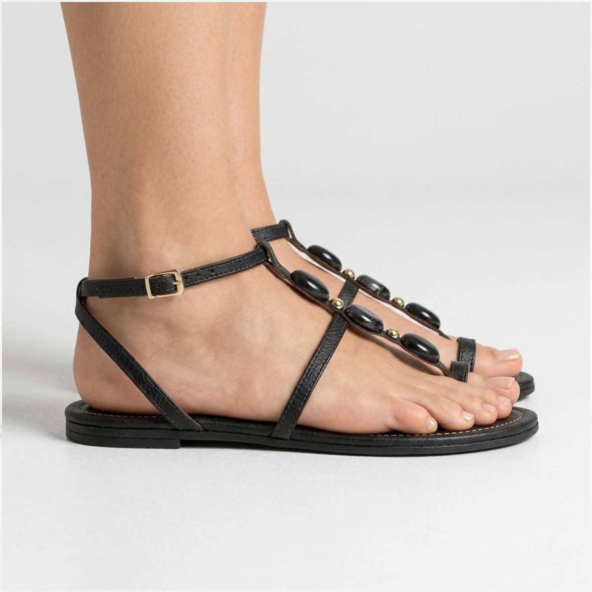 Sandalia Feminina Vizzano Casual Fivela Rasteirinha de Dedo Confortavel Original Preto 3