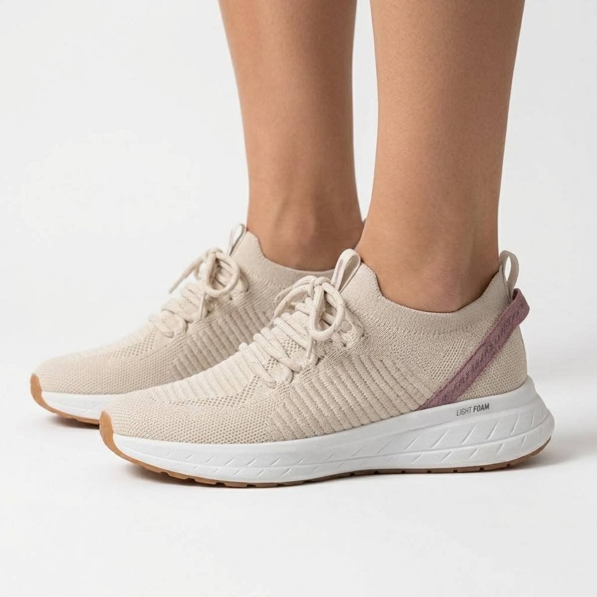 Tenis Feminino Actvitta Casual Calce Facil Slip On Academia Corrida Confortavel Original Bege 3