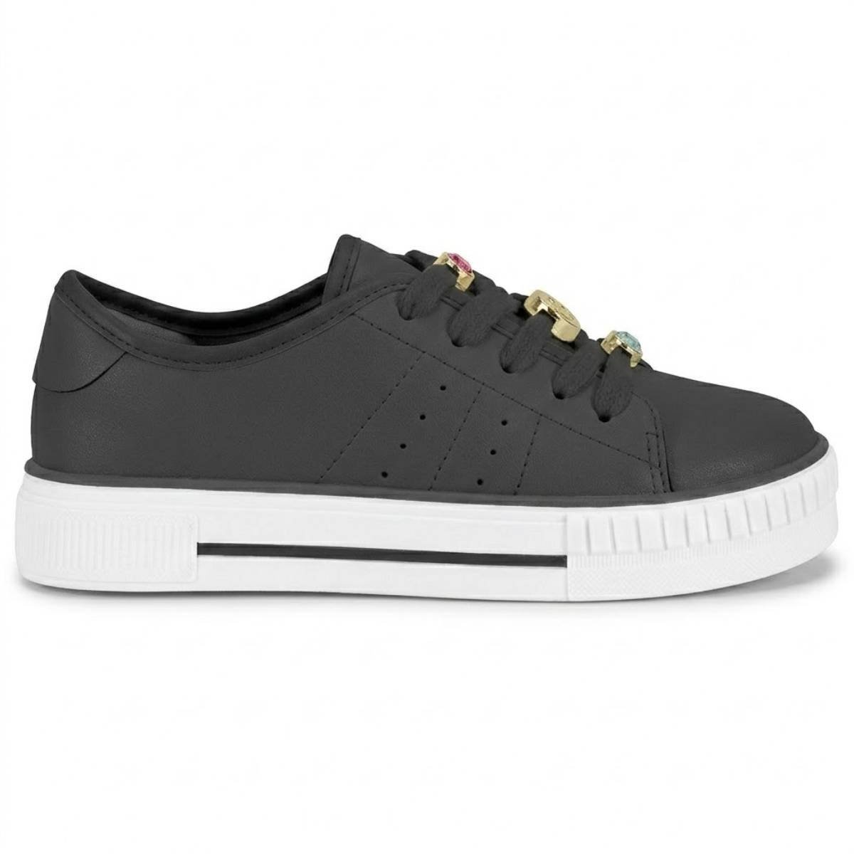 Tenis Menina Molekinha Casual Plataforma Preto 2