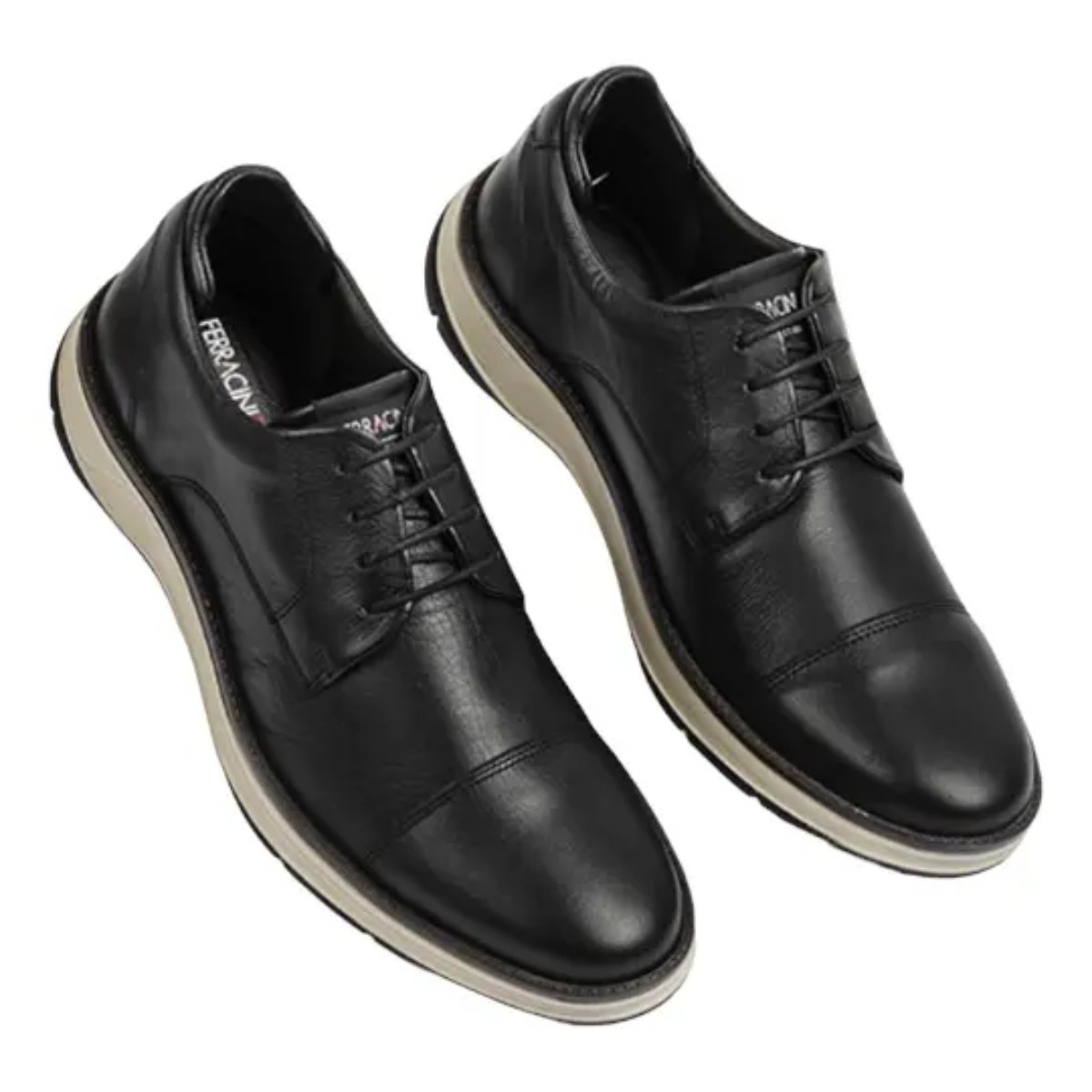 Sapato Masculino Ferracini Fluence Couro Social Confortavel Original Preto 2