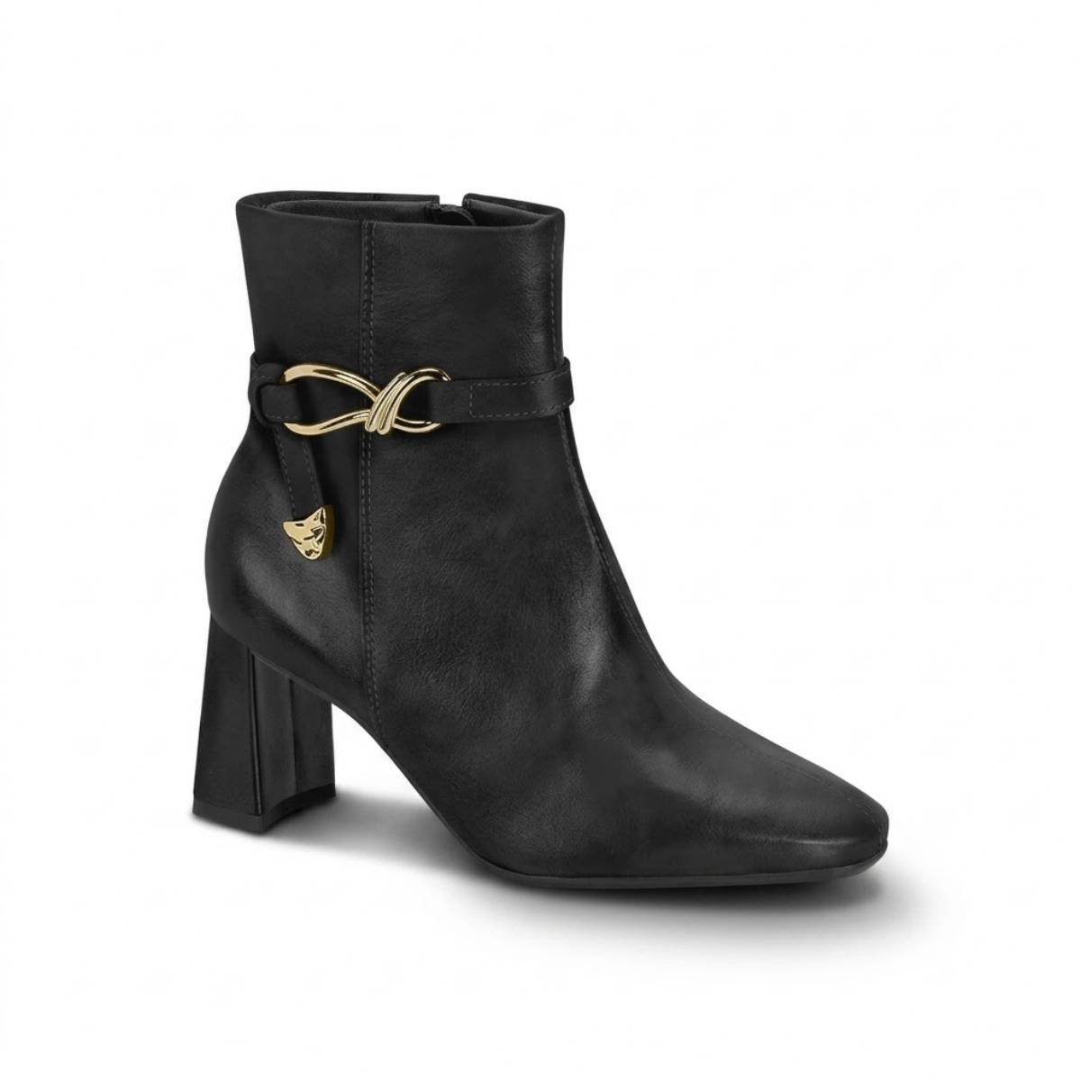 Bota Feminina Beira Rio Cano Curto Ziper Confortavel Original