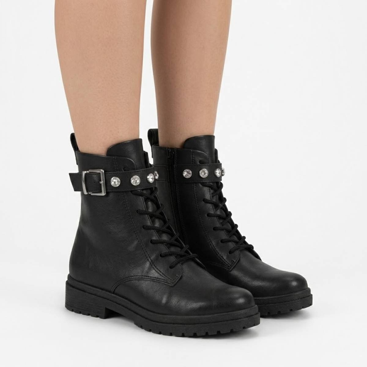 Bota Feminina Beira Rio Cano Curto Fivela Confortavel Original Preto 3